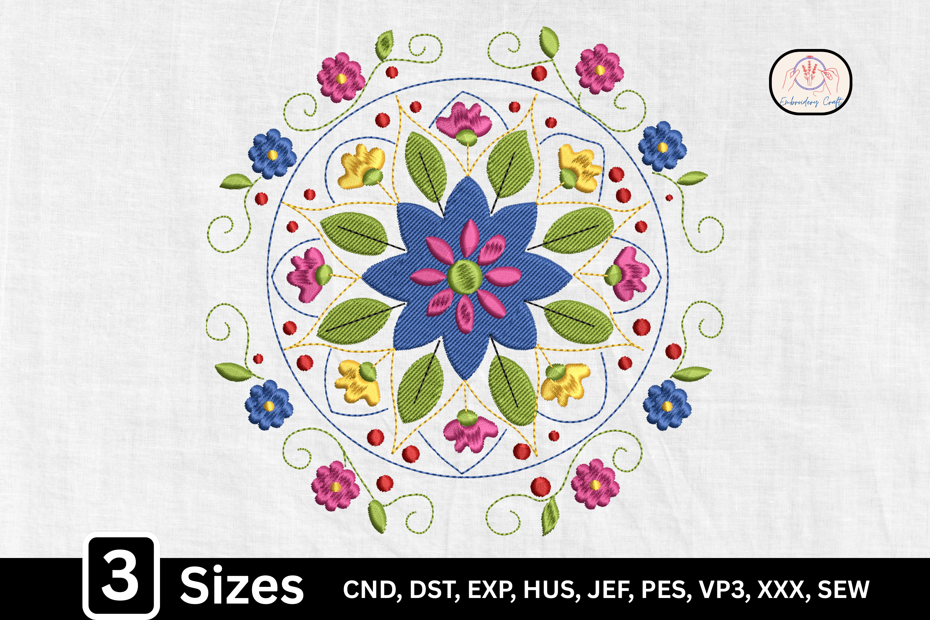 Boho Round Floral Mandala