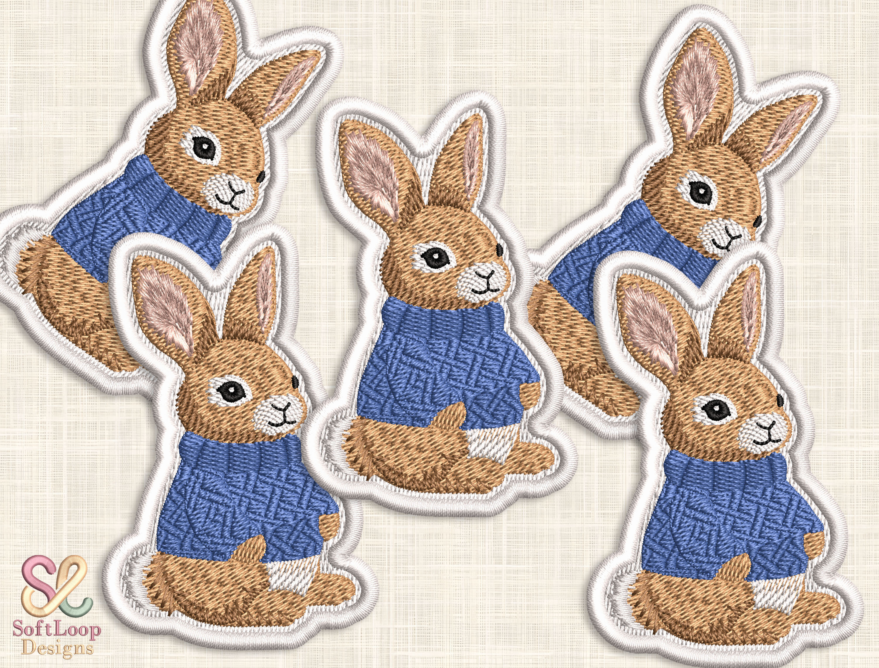 Bunny Patch Embroidery Design
