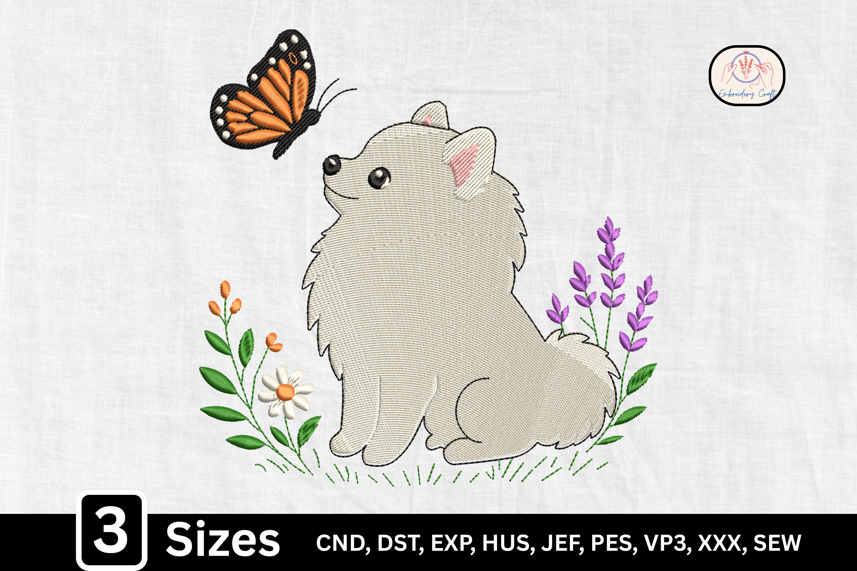 Butterfly Floral Puppy Dog