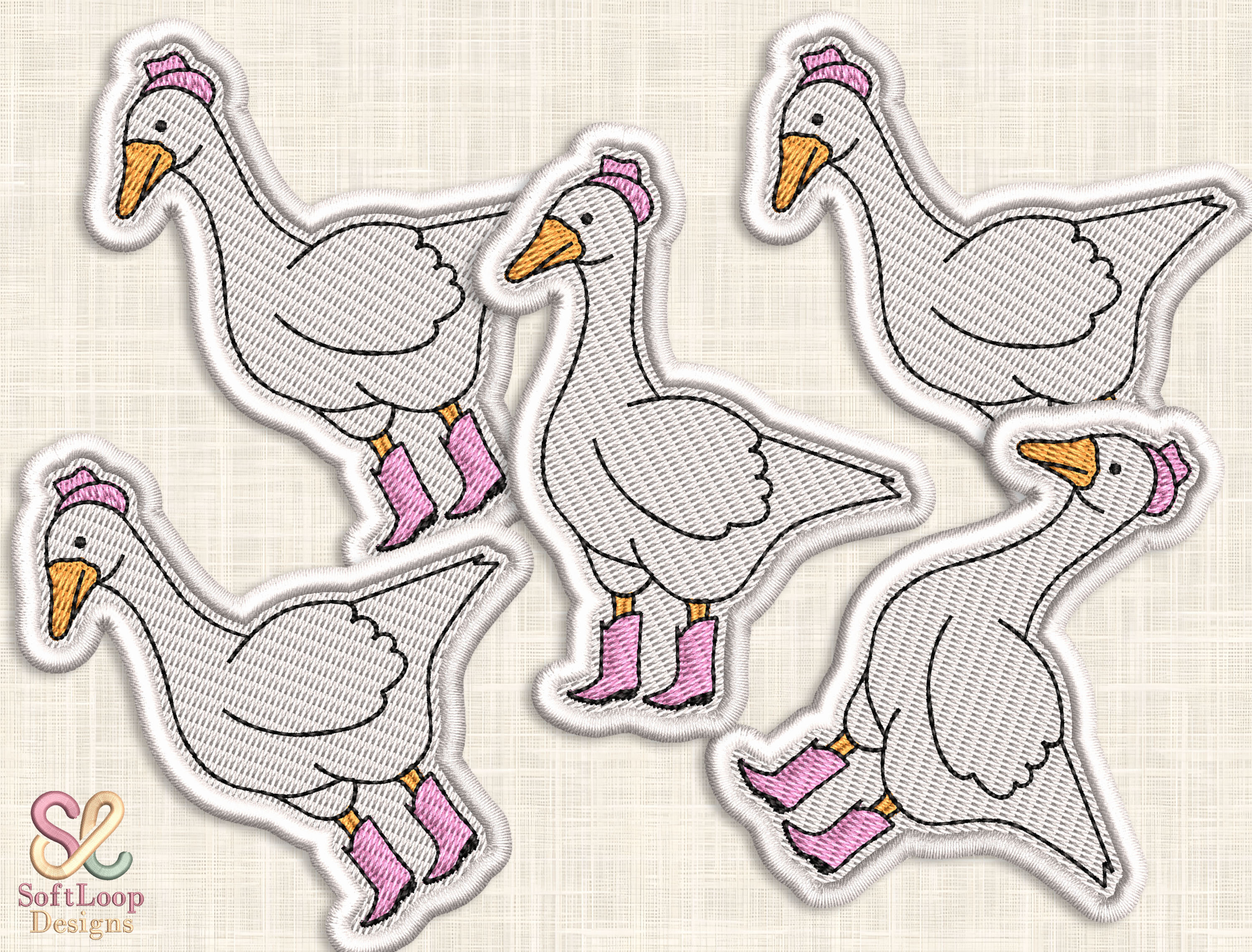 CUTE GOOSE Patch Embroidery Design