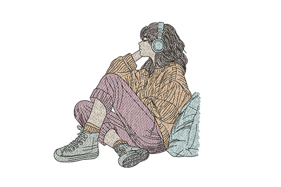 Cozy Girl Listening Music