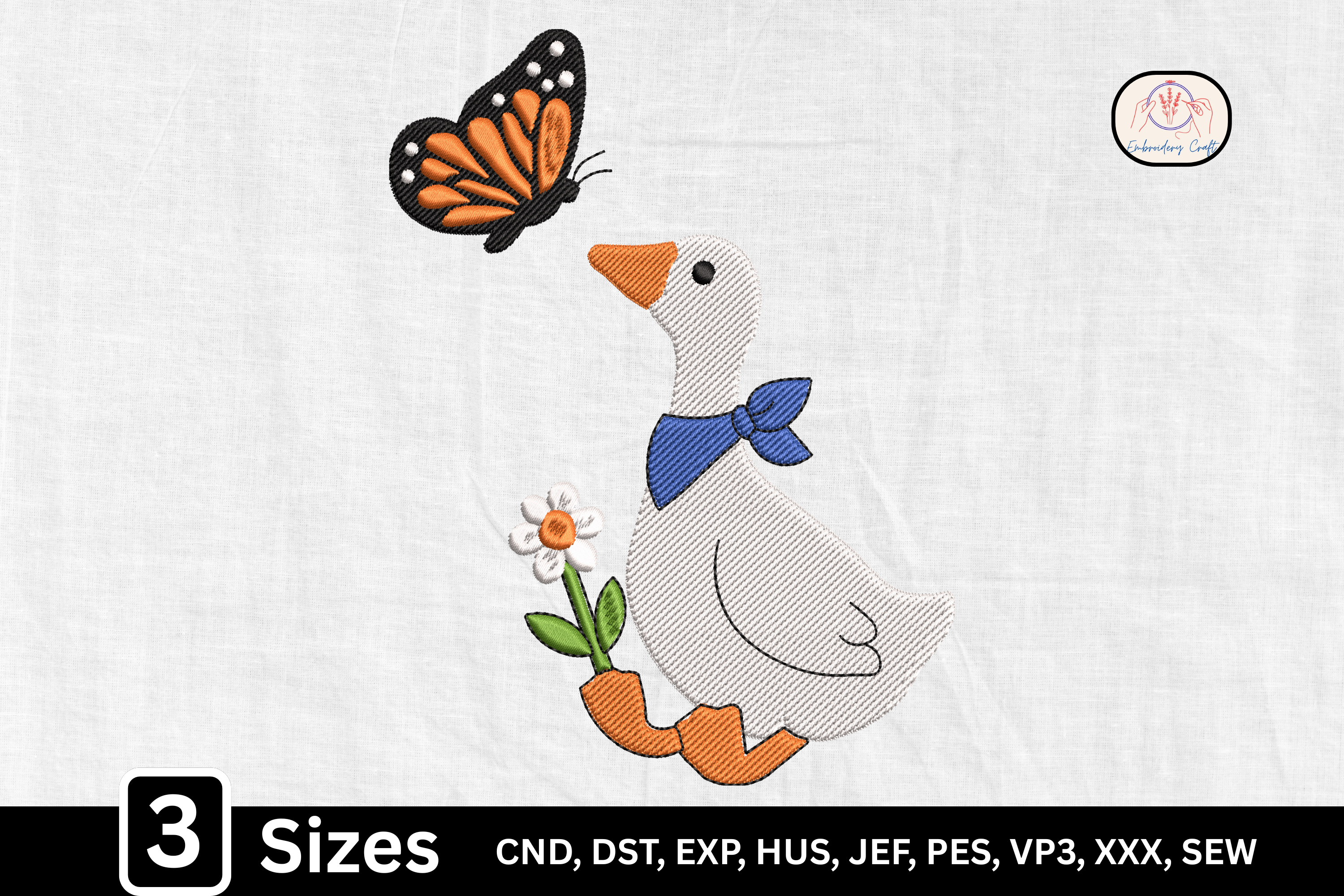 Cute Butterfly Floral Goose