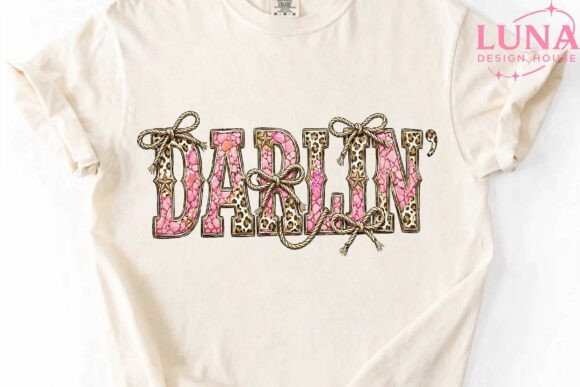 Darlin Western Cowgirl Leopard PNG Graphic T-shirt Designs By LunaDesignHouse