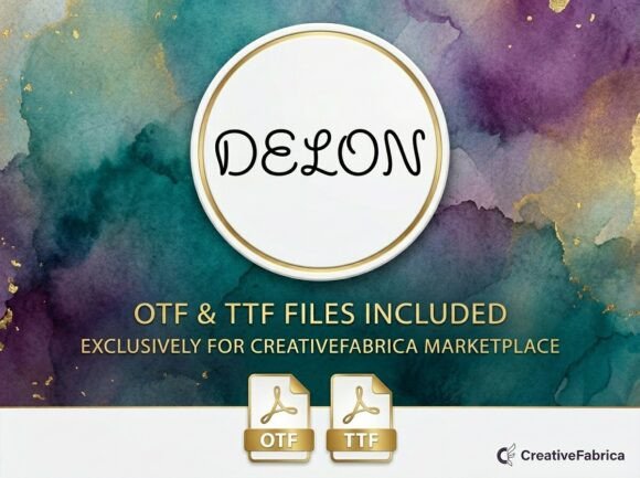 Delon Font PNG with transparent background - Preview 3