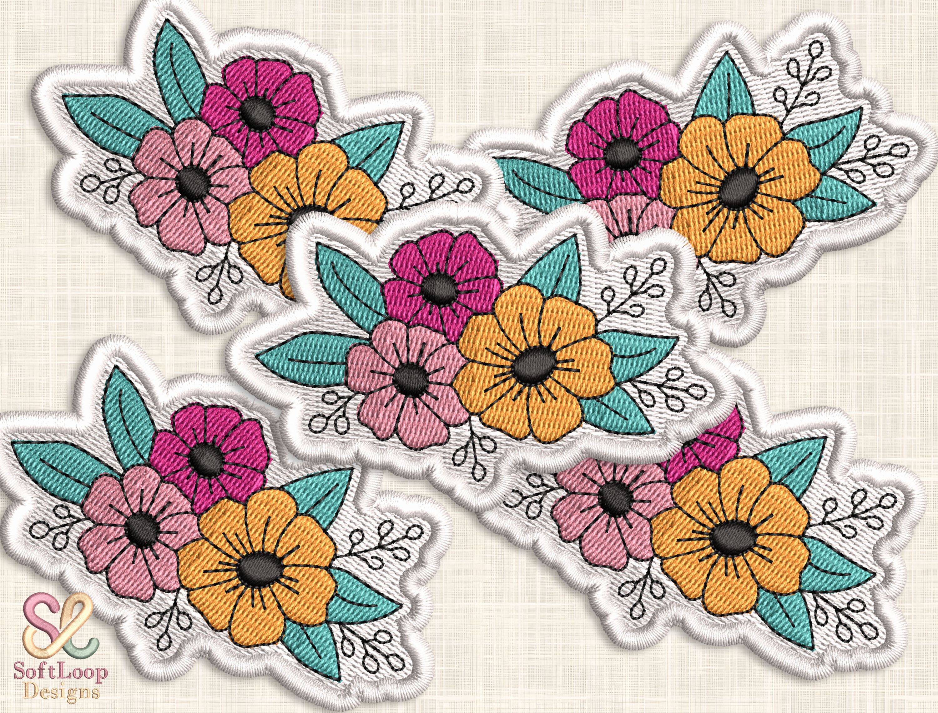 FLORAL BOUQUET Patch Embroidery Design