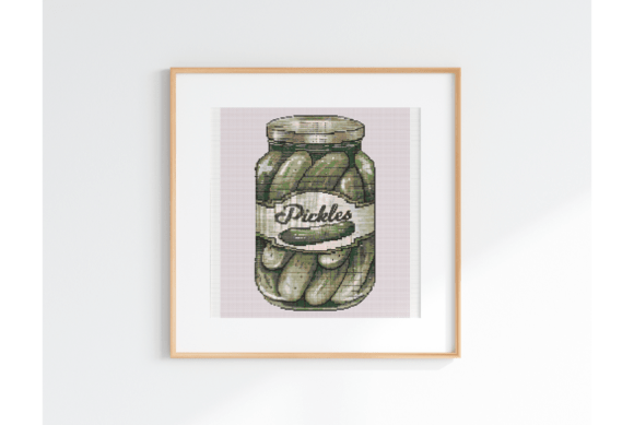 Funny Pickle Jar Cross Stitch Pattern