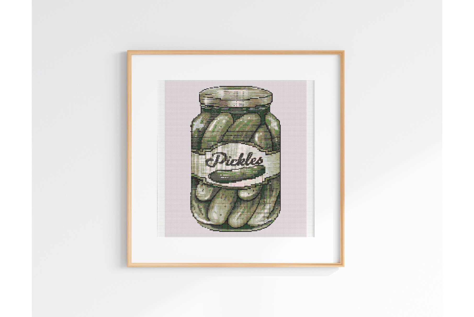 Funny Pickle Jar Cross Stitch Pattern