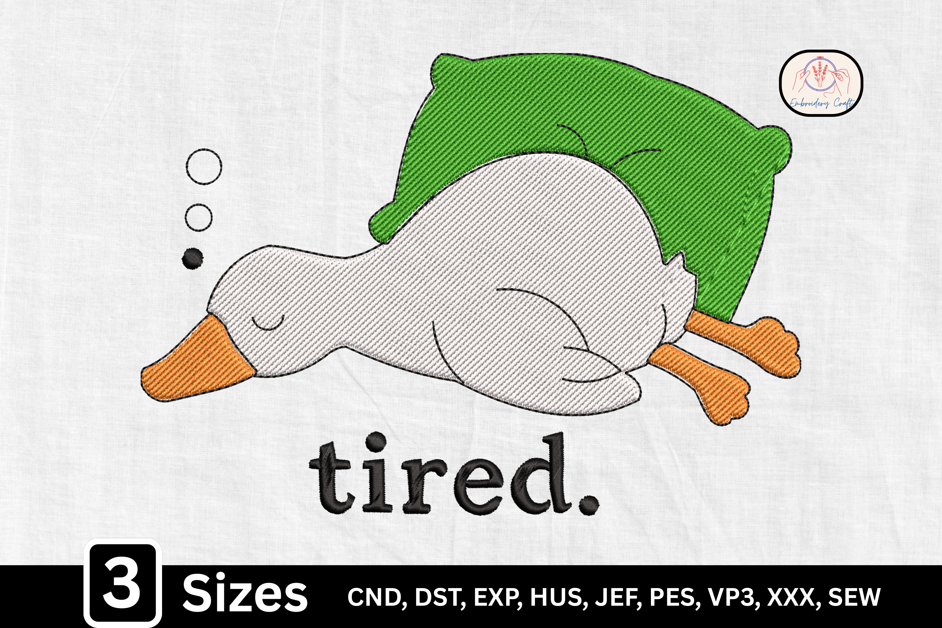 Funny Sleeping Tired Duck