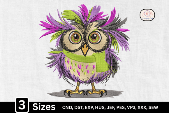 Funny Winter Whimsical Owl Birds Embroidery Design By Embroidery Craft