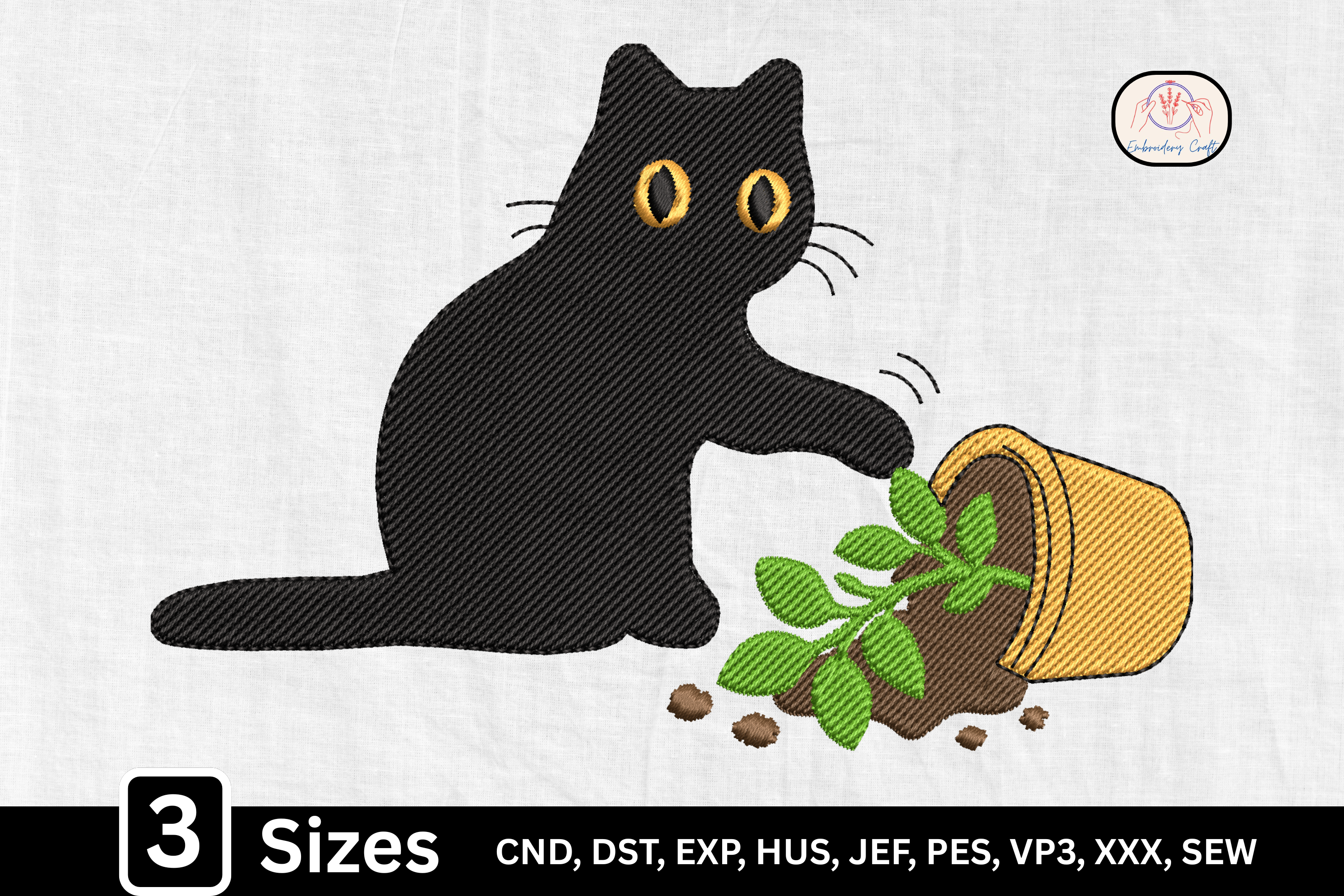 Garden Animal Plant Pot Black Cat