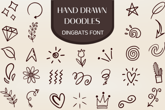 Hand Drawn Doodles Dingbats Font By Heartcraft Atelier
