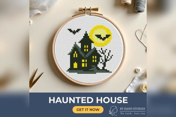 Haunted House Cross Stitch Pattern PDF
