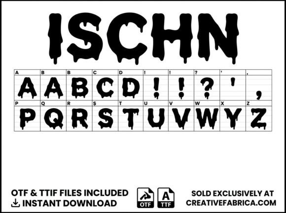 Ischn Font PNG with transparent background - Preview 3