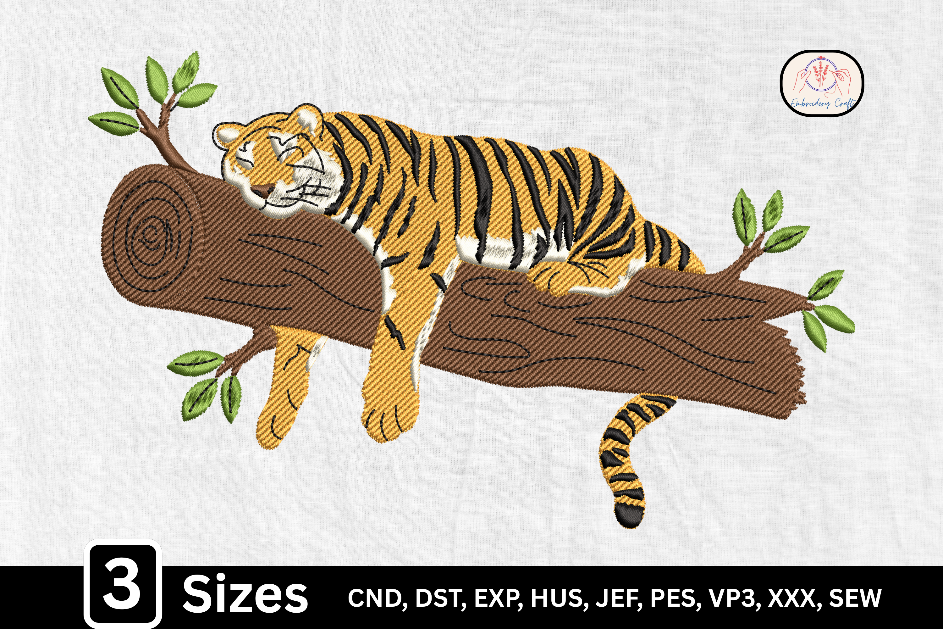 Jungle Animal Tree Sleeping Tiger