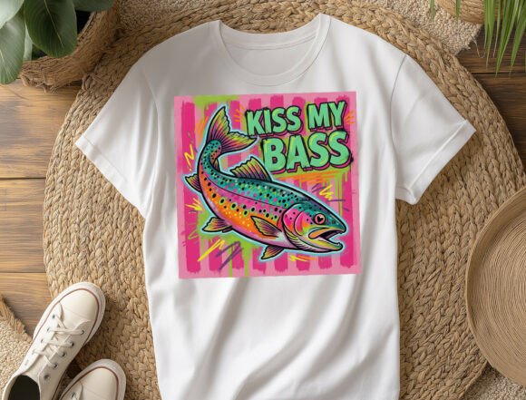 Kiss My Bass Png Funny Fishing Shirt