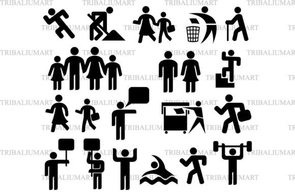 Man Icons Set - People Silhouettes