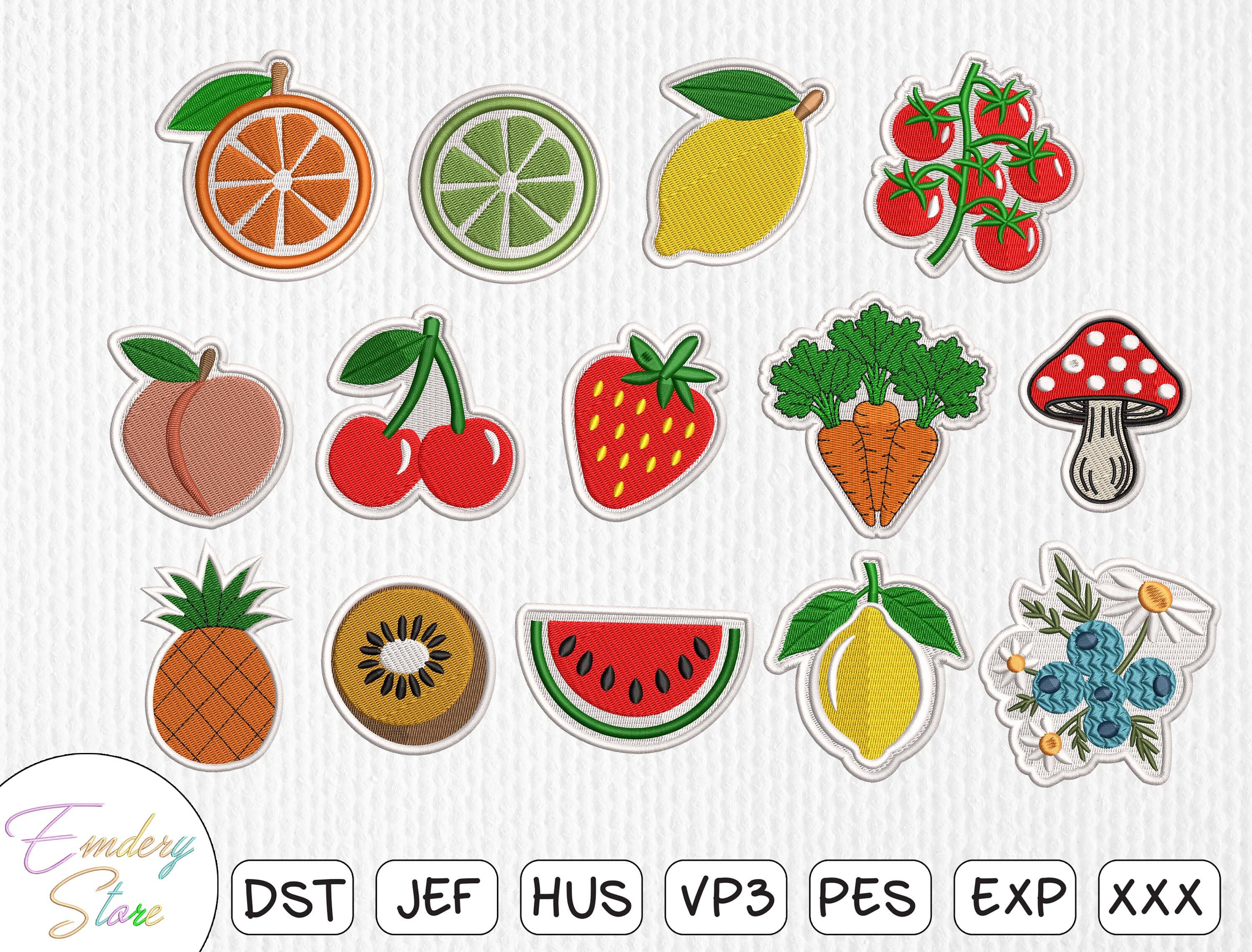 Mega Fruit & Vegetable Embroidery Patch