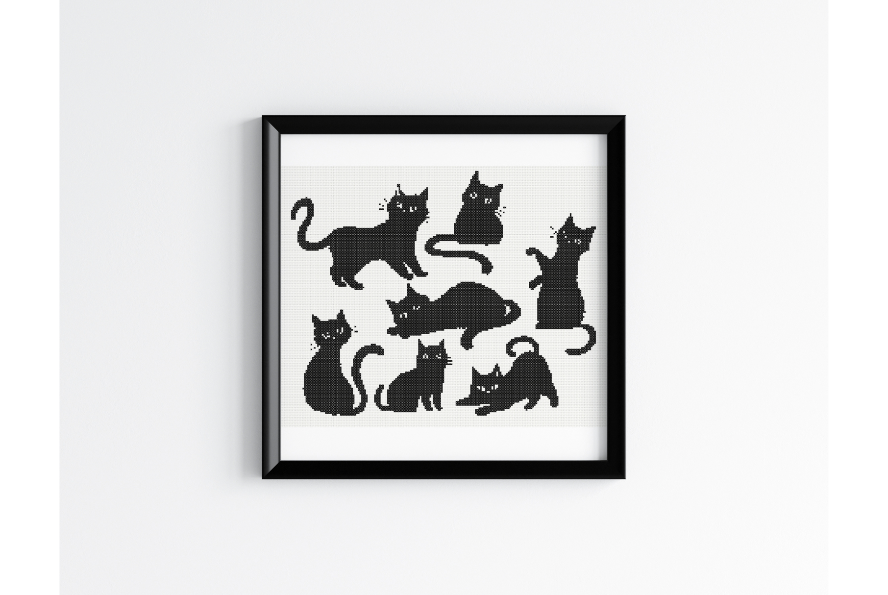 Monochrome Cats Cross Stitch Pattern