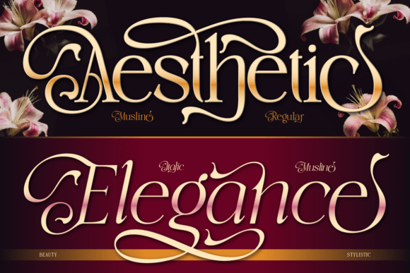 Musline Font PNG with transparent background - Preview 3