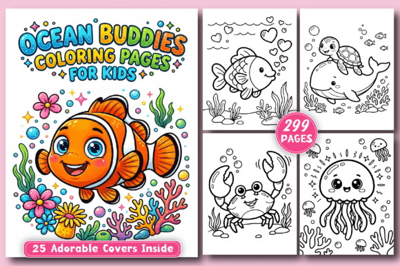 Preview of Ocean Buddies Coloring Pages for Kids coloring pages for kids