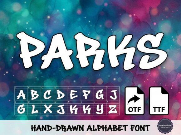 Parks Font PNG with transparent background - Preview 3