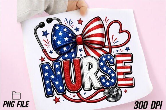 Patriotic Nurse PNG, 4th of July Nurse Grafik T-shirt Designs Von PrintExpert