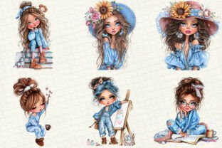 Quirky Cute Little Girl Clipart Graphic by Strawberry Art · Creative ...
