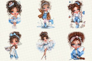 Quirky Cute Little Girl Clipart Graphic by Strawberry Art · Creative ...