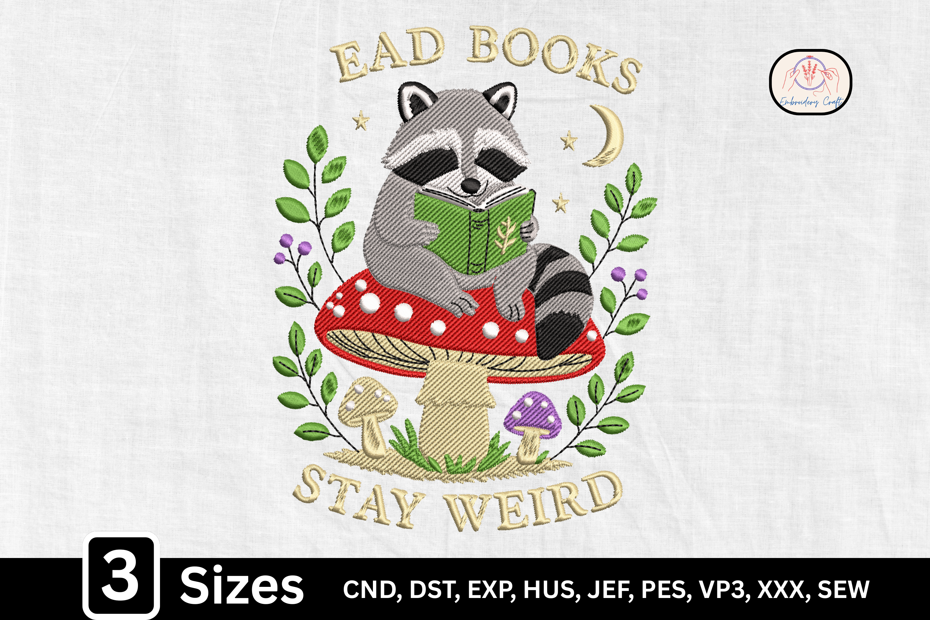 Raccoon Reading Read Books Stay Weird