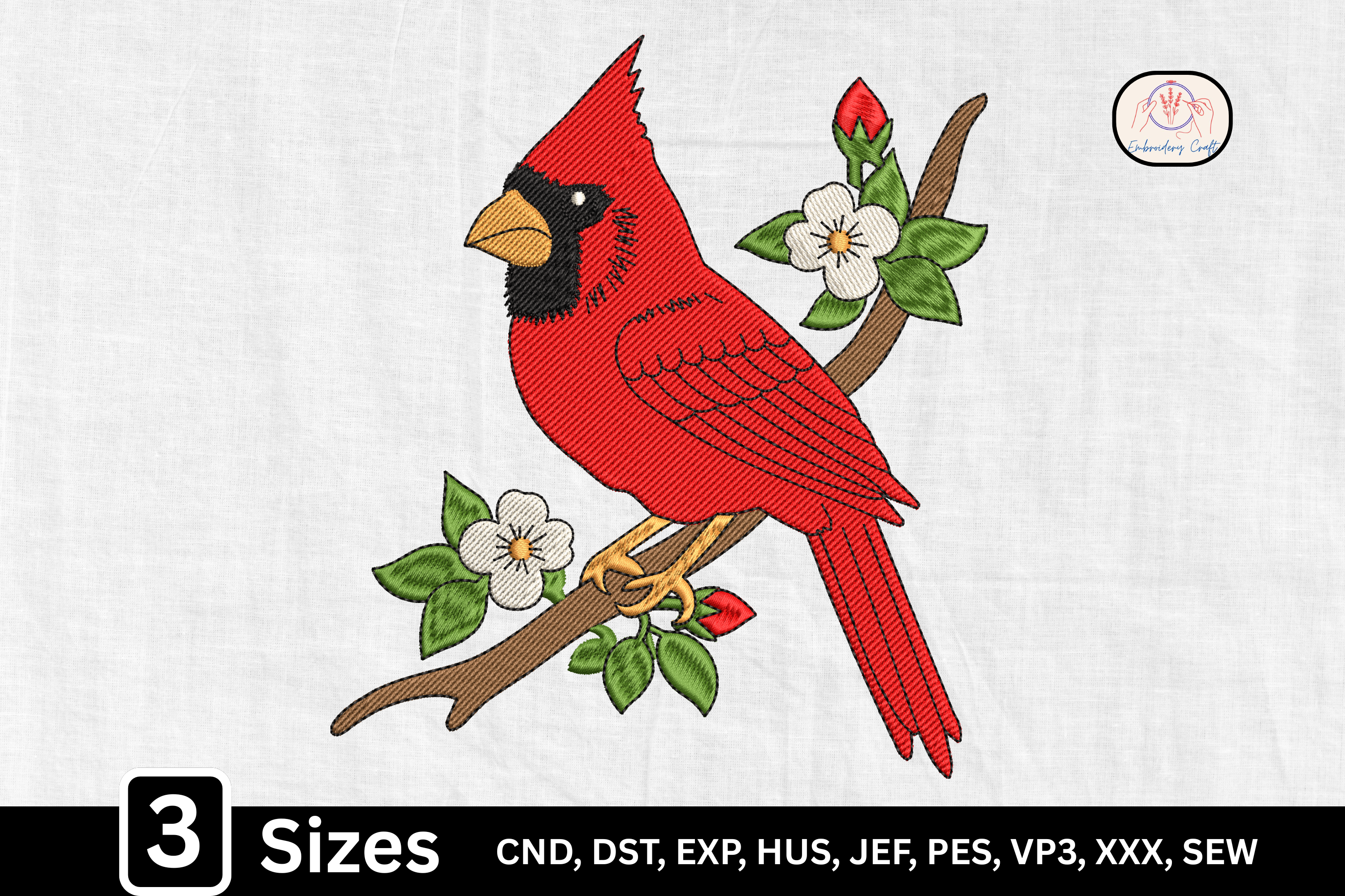 Red Flower Cardinal Bird