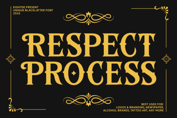 Respect Process Blackletter Font By Eightde