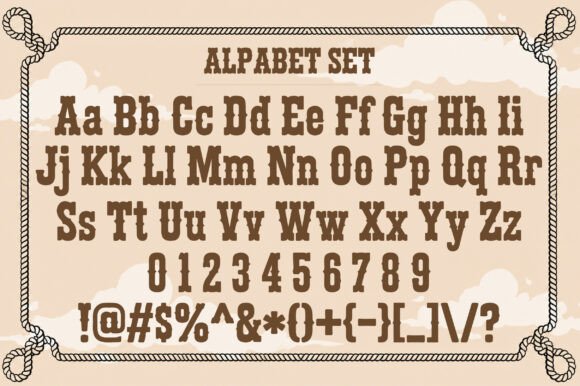 Rustic Cowboy Font PNG with transparent background - Preview 1