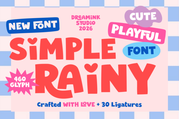 Simple Rainy Display Font By Dreamink (7ntypes)