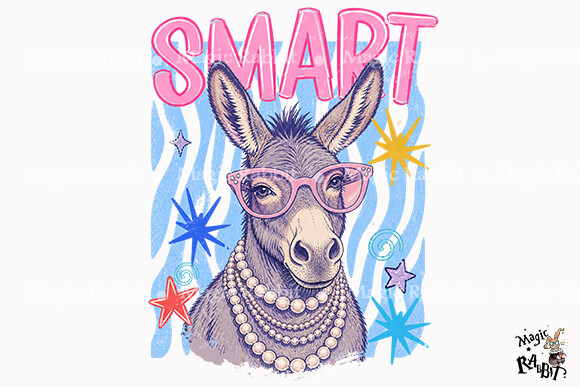 Smart Funny Donkey PNG Graphic by Magic Rabbit · Creative Fabrica