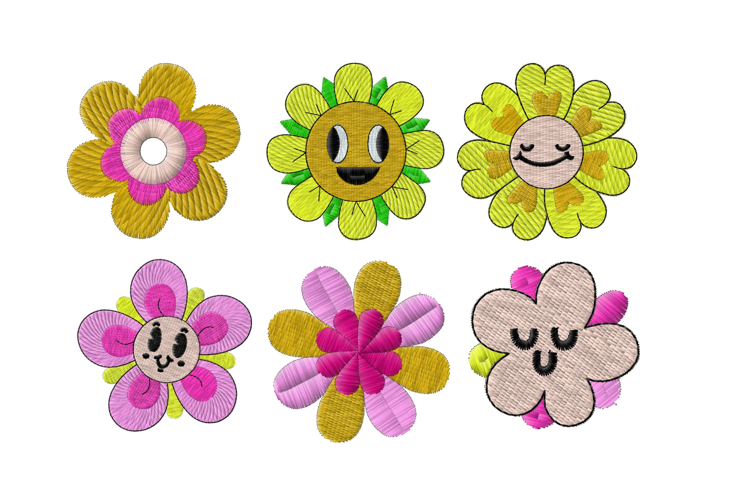 Smiling Flower Embroidery Bundle