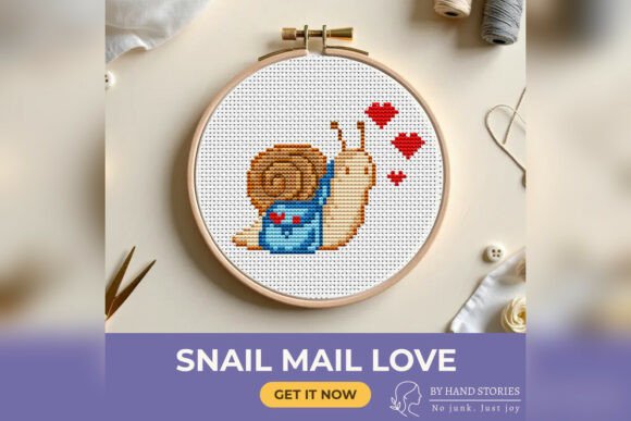 Snail Mail Love Cross Stitch Pattern PDF