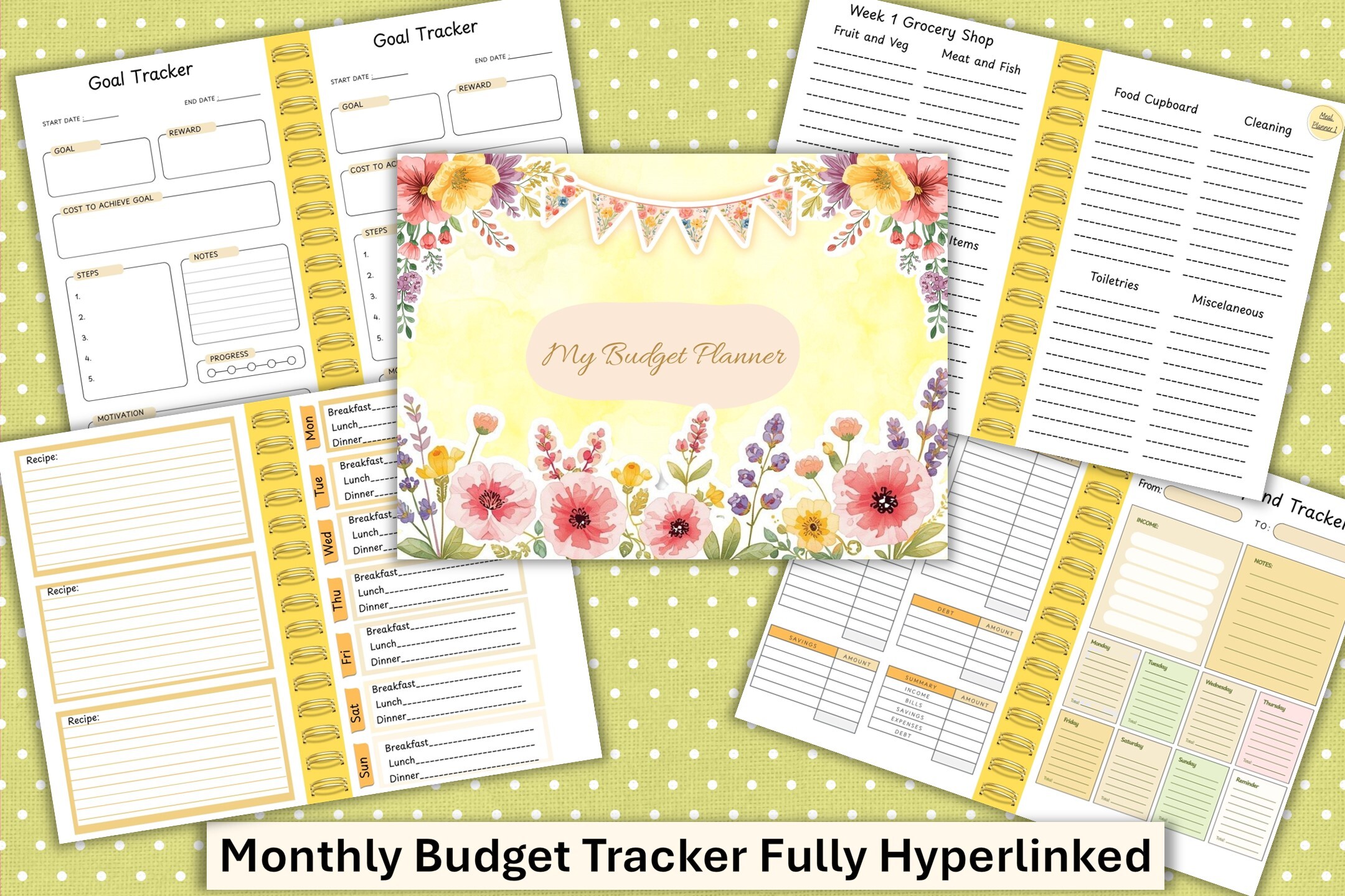 Sumer Budget Planner Fully Hyperlinked