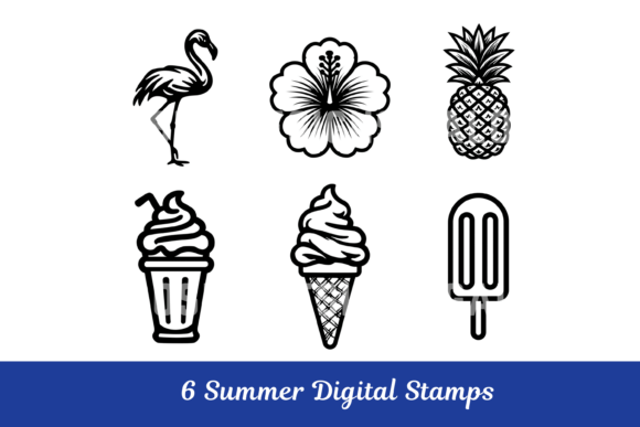 Summer Digital Stamp Icon PNG's Clipart