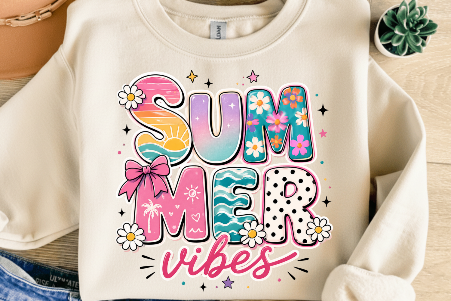 Summer Vibes Cute PNG Graphic by Design Hub · Creative Fabrica