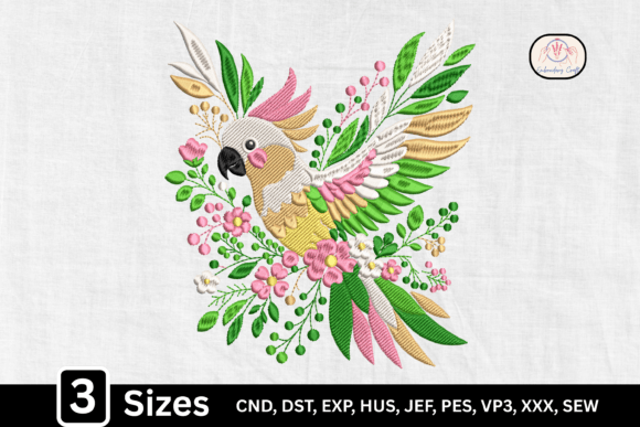 Tropical Floral Parrot Bird