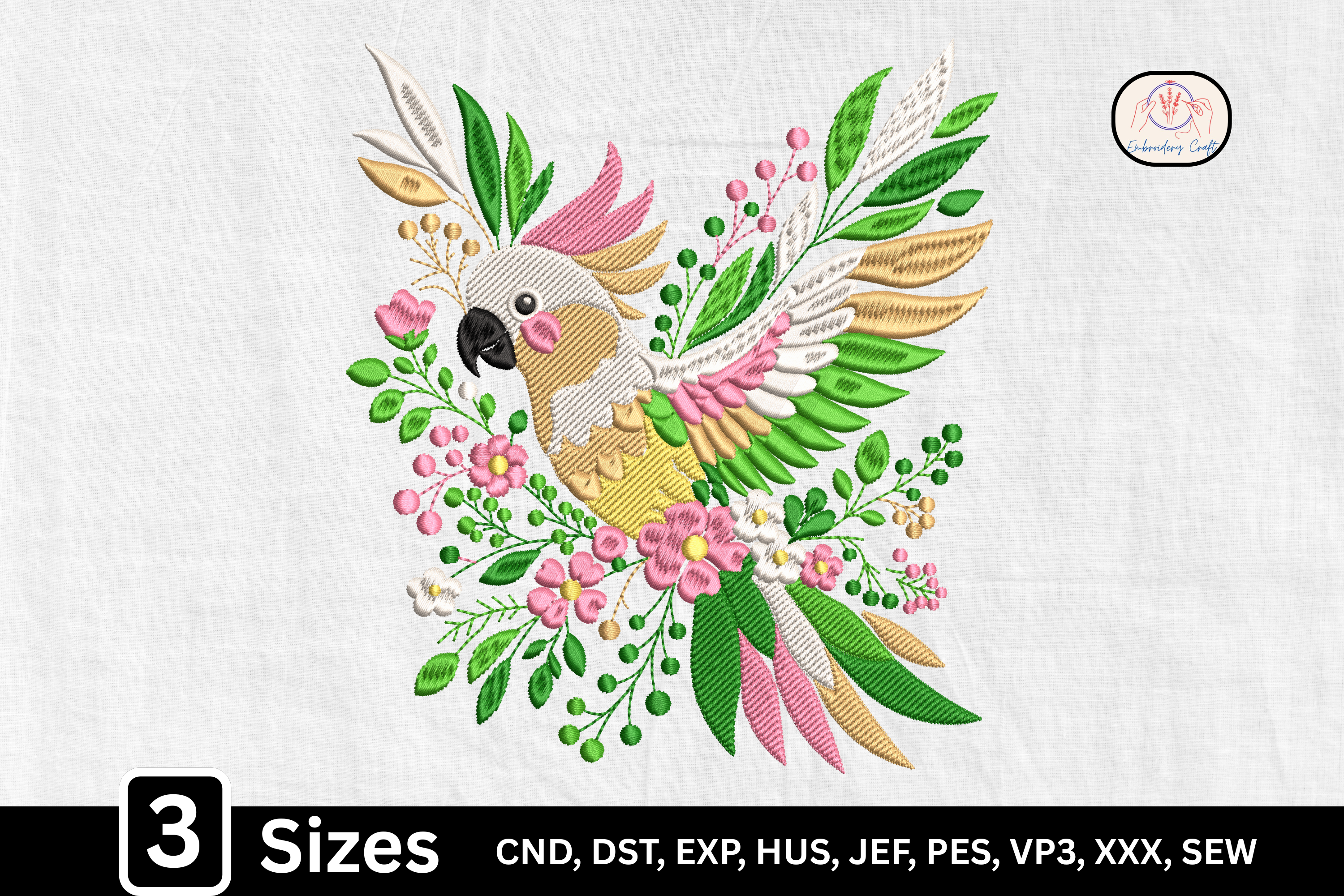 Tropical Floral Parrot Bird