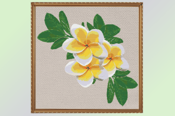 Tropical Plumeria Bliss Cross-stitch
