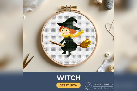 Witch Cross Stitch Pattern PDF