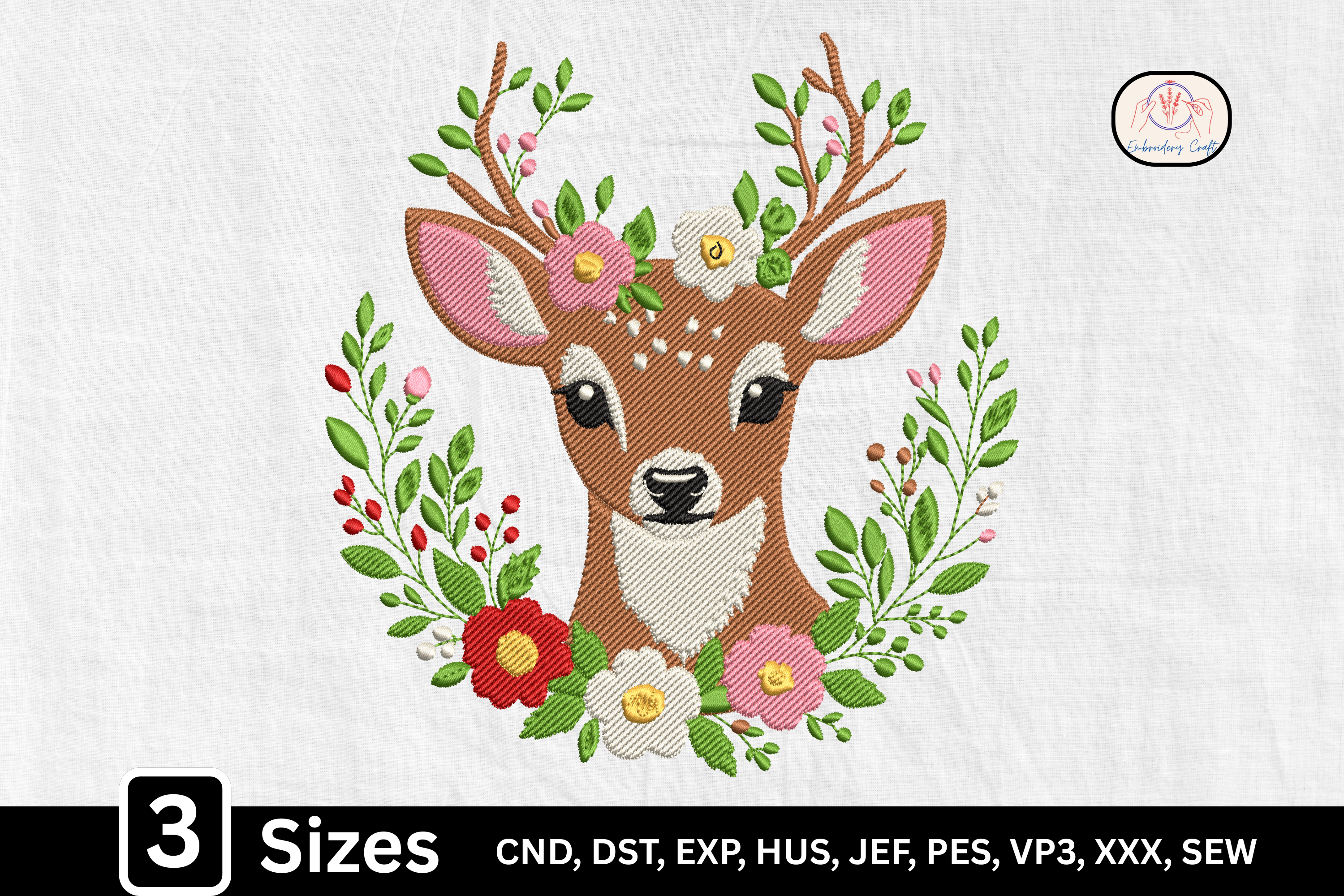 Woodland Animal Floral Deer