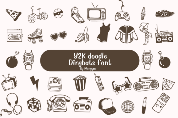 Y2k Doodle Dingbats Font By Nongyao