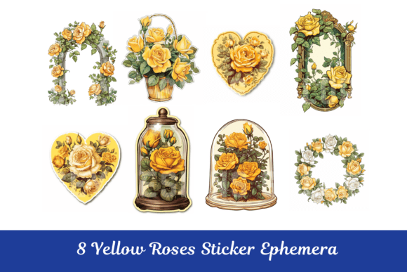Yellow Roses Clipart Stickers