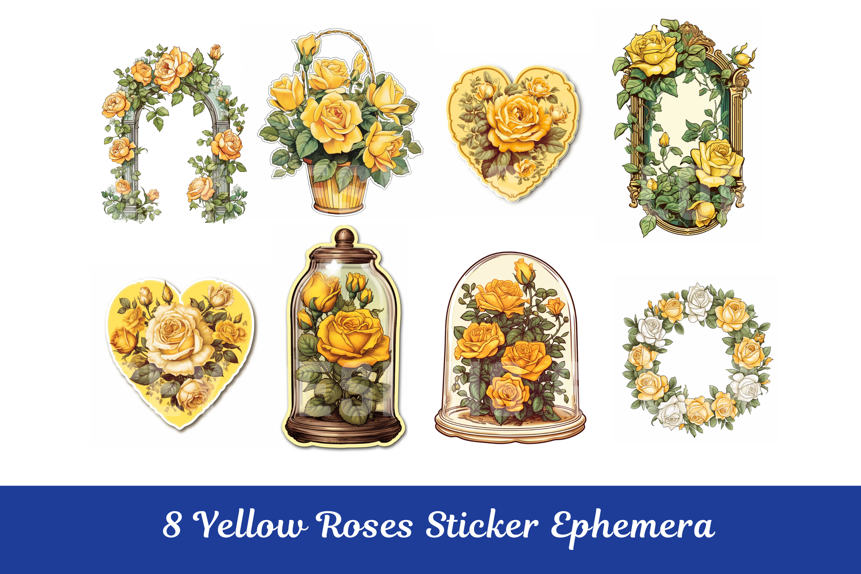 Yellow Roses Clipart Stickers