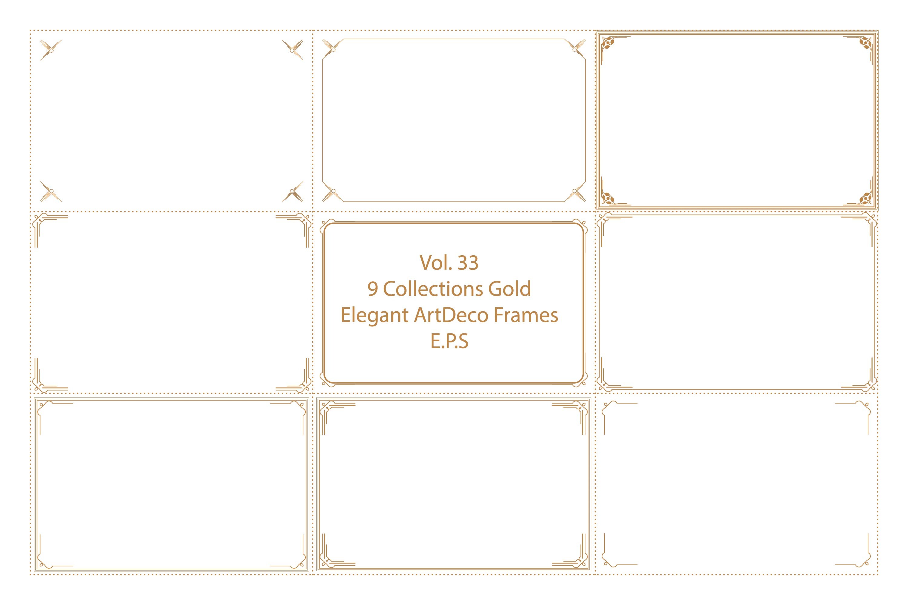 9 Elegant Gold Art Deco Frame Vol. 33