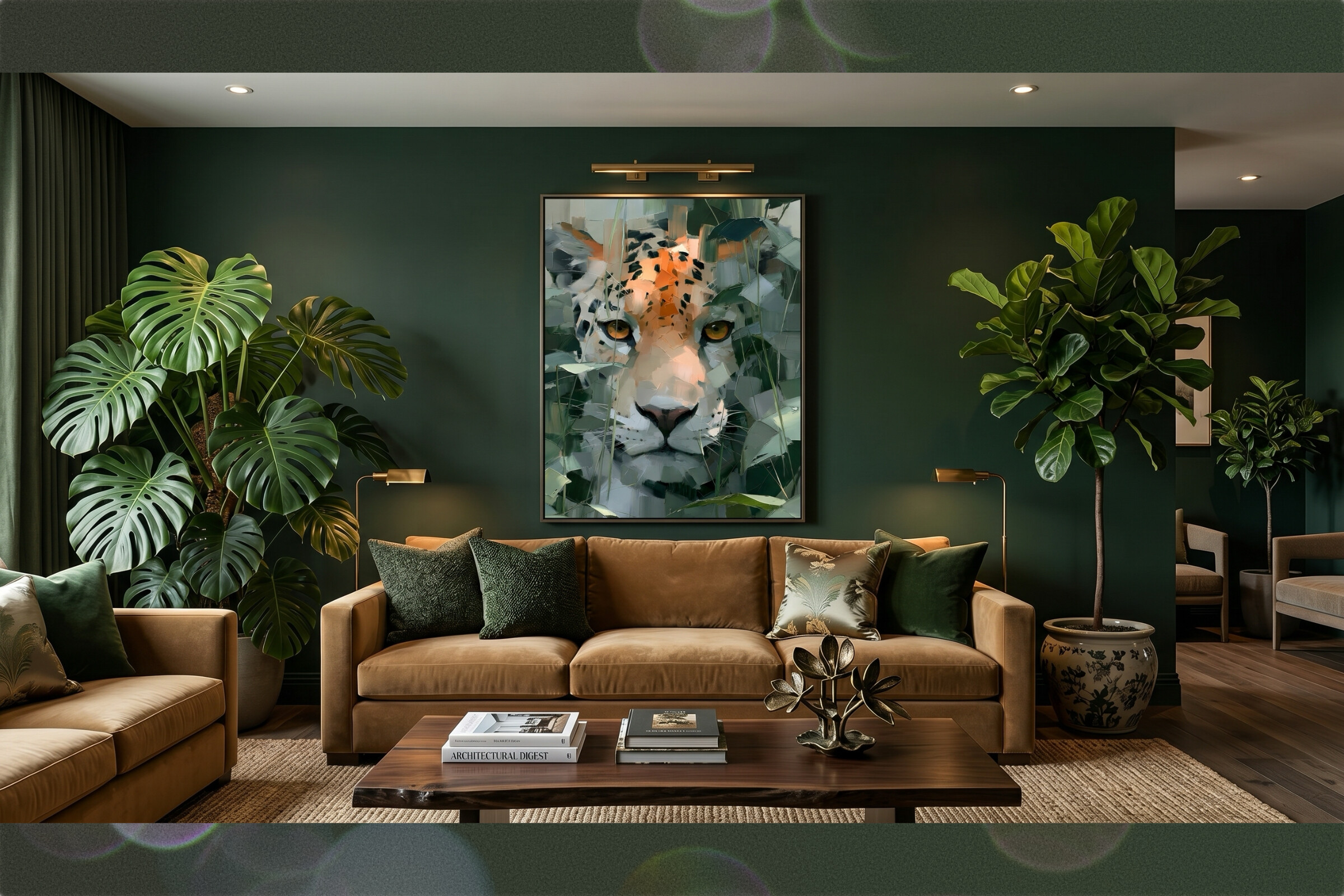 Abstract Leopard Jungle Oil Painting