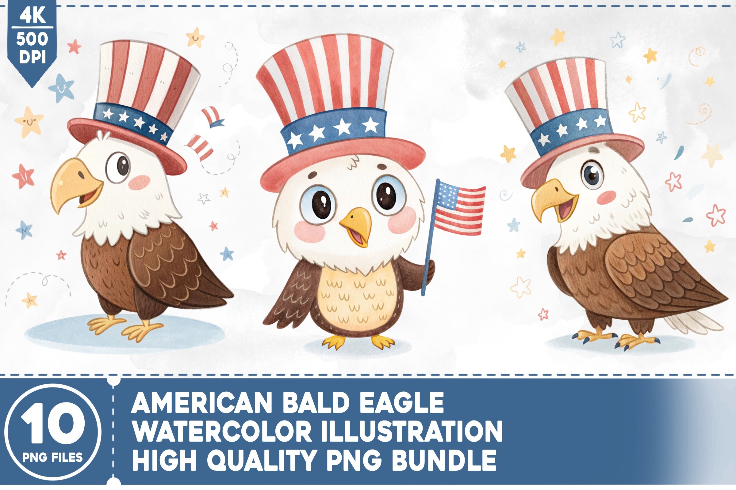 American Bald Eagle Watercolor Bundle Graphic by Hega Prakosa ...